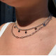 COLLAR ACERO DOBLE ESTRELLAS Y CORAZONES