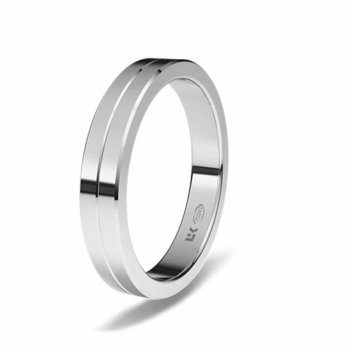 Alianza de oro blanco 18K forma rectangular estandar