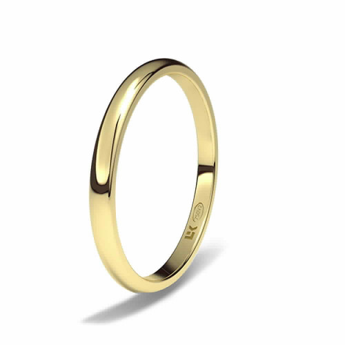 Alianza de oro amarillo media caña minimal