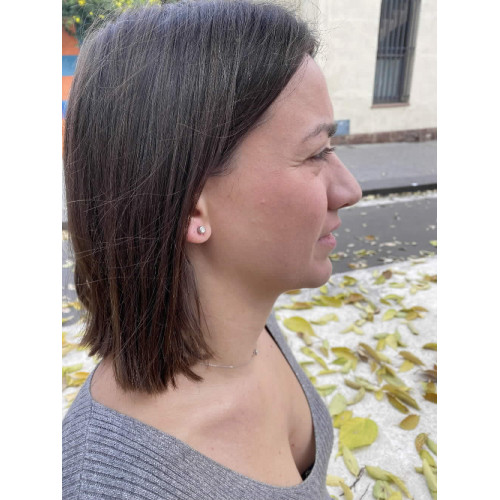 PENDIENTES CHATÓN ORO BLANCO 18KT