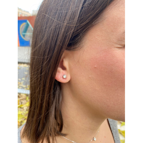 PENDIENTES CHATÓN ORO BLANCO 18KT