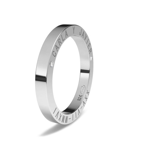 Alianza oro blanco Lateral