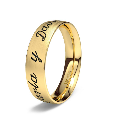 Alianza oro amarillo Grabada Gótica
