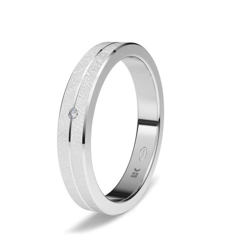 Alianza de oro blanco recta Zero