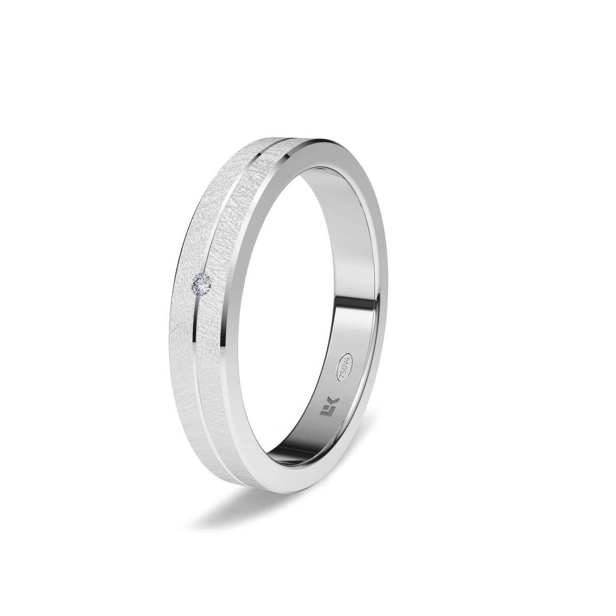 Alianza de oro blanco recta Zero