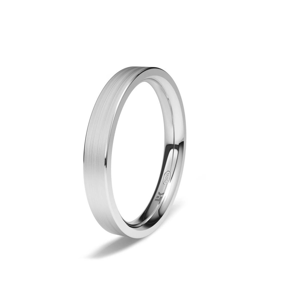 Alianza de oro blanco Forma D confort