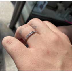 Anillo oro blanco 18kt y circonitas