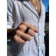 Anillo de acero y circonitas negras