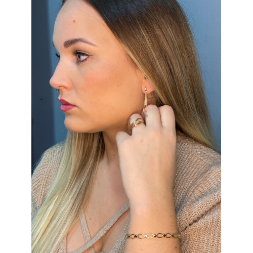 Pendientes Tricolor Oro 18kt