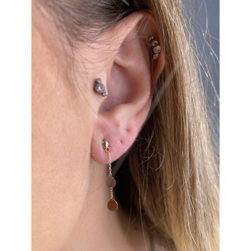 Pendientes Lágrima bicolor Oro 18kt