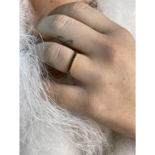 Anillo de Oro 18kt y Diamante Negro