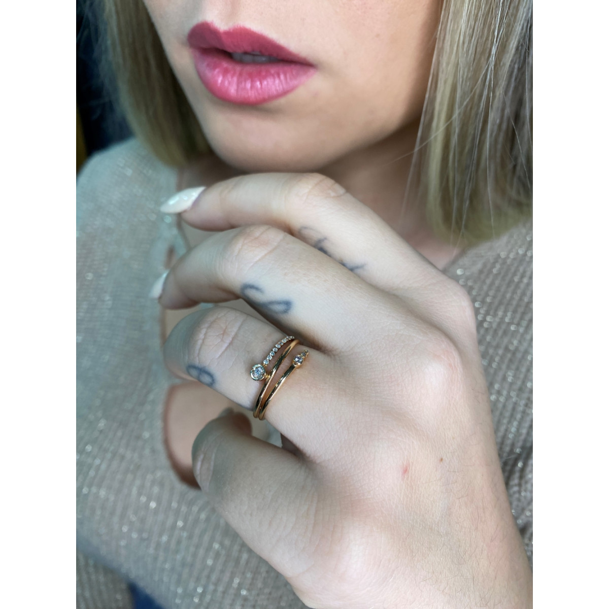 Anillo Oro Rosa 18kt Diseño Exclusivo