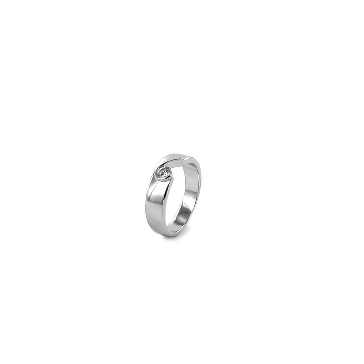 Anillo circonitas diseño de lágrima estilo grueso