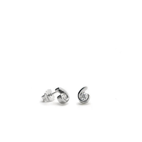 Pendientes botón diseño de lágrima con circonita