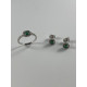 Anillo Oro Blanco 18kt Esmeralda y Diamantes