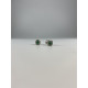 Pendientes Oro Blanco 18kt Esmeralda y Diamantes