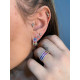 Anillo con piedras diseño doble raíl multicolor