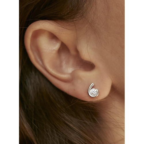 Pendientes botón diseño de lágrima con circonita
