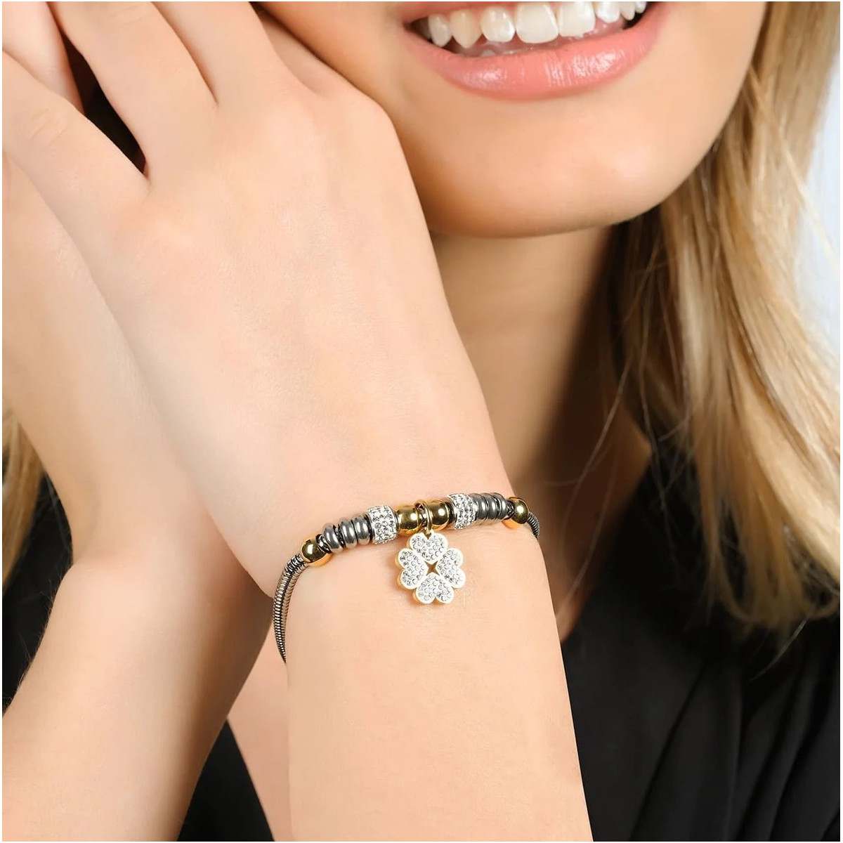 Pulsera de Acero Trébol Mouse