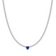 COLLAR DE ACERO TIPO RIVIERE CON CORAZÓN AZUL