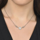 COLLAR DE ACERO CON ESTRELLA Y CRISTALES BLANCOS