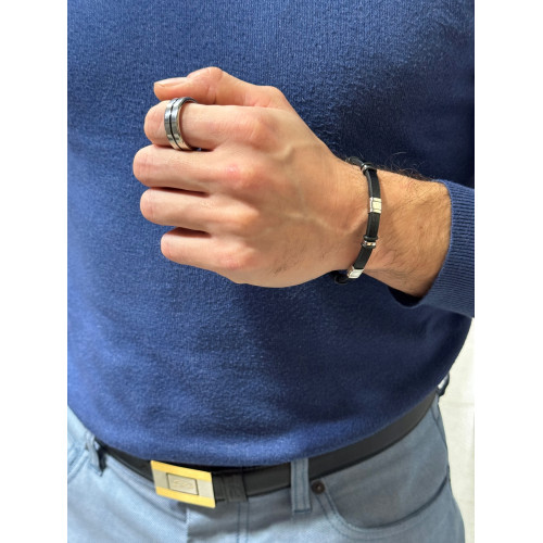 Anillo Acero Line Black