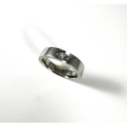 Anillo Oro Blanco 18kt Diamante Oval