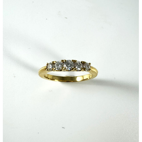 Anillo Oro Amarillo 18kt 5 DIAMANTES