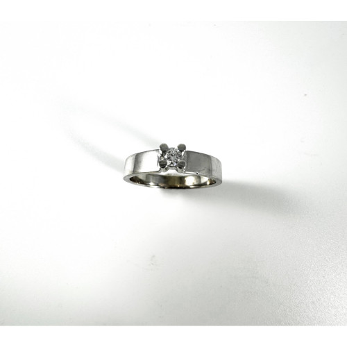 Solitario Oro Blanco Clásico 18kt