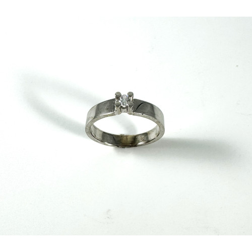 Solitario Oro Blanco Clásico 18kt