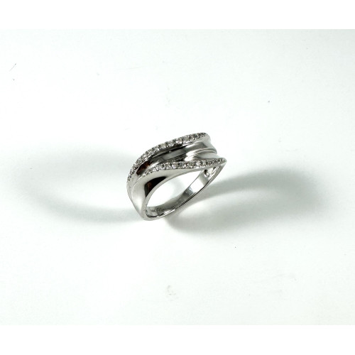 Anillo Oro Blanco 18kt Doble Carril