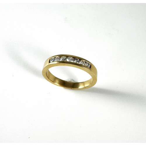 MEDIA ALIANZA 7 DIAMANTES ORO AMARILLO 18KT