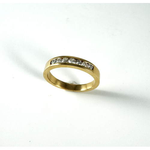 MEDIA ALIANZA 7 DIAMANTES ORO AMARILLO 18KT