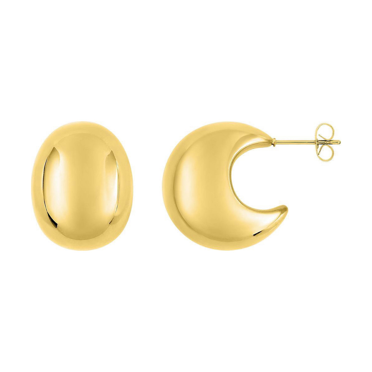 Pendientes Gota Chapados Oro Anchos