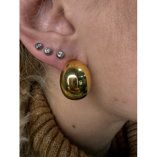 Pendientes Gota Chapados Oro Anchos