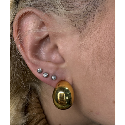 Pendientes Gota Chapados Oro Anchos