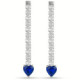 PENDIENTES EN ACERO CON CRISTALES BLANCOS Y CORAZONES DE CRISTALES AZULES