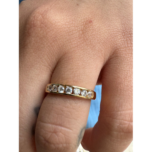 Anillo Oro Amarillo 18kt y circonitas