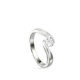 Anillo de compromiso diseño irregular con cuarzo adamantino