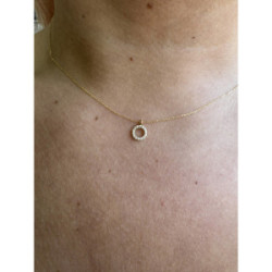 Colla Círculo y circonitas oro 18kt