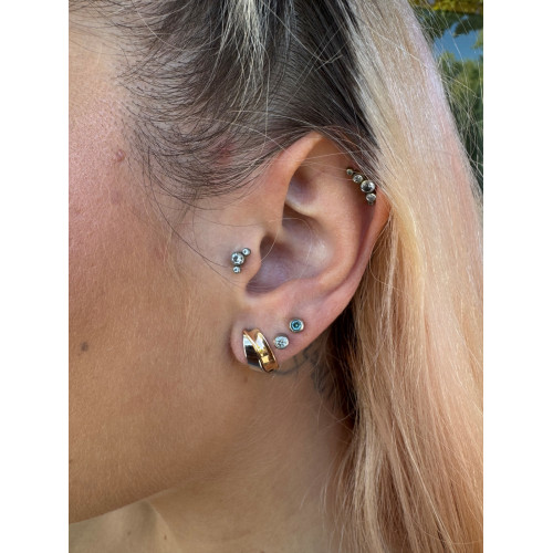 Pendientes bicolor oro rosa y oro blanco 18kt