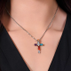 COLLAR ACERO CRUZ MULTICOLOR