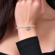 PULSERA DE ACERO CON PERLAS Y CORAZÓN DE CIRCONITA ROSA