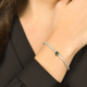 PULSERA ACERO CIRCONITAS BLANCAS Y VERDES