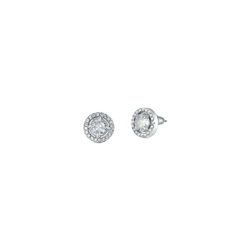 PENDIENTES DE ACERO CON PERLAS Y CIRCONITAS BLANCAS