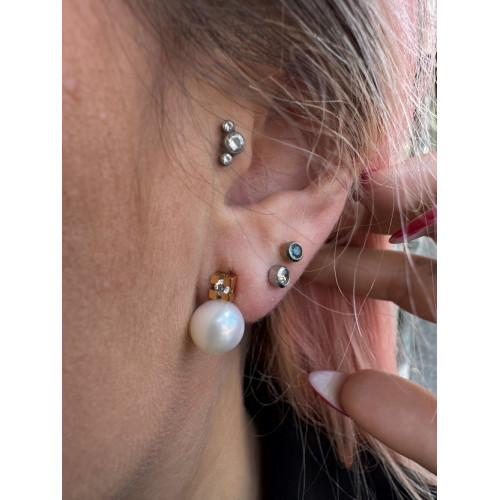 PENDIENTES ORO 18KT PERLA Y CIRCONITA