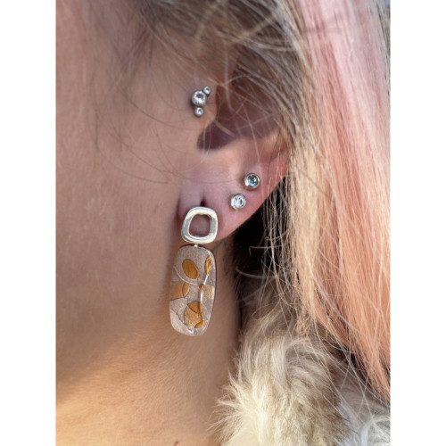 Pendientes Plata Coral y Amatista