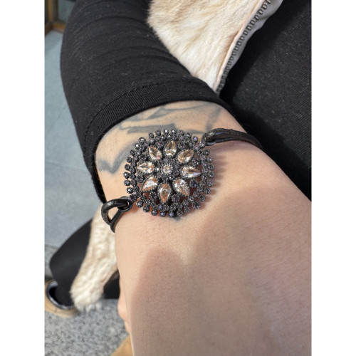 PULSERA de plata envejecida y piedra fina
