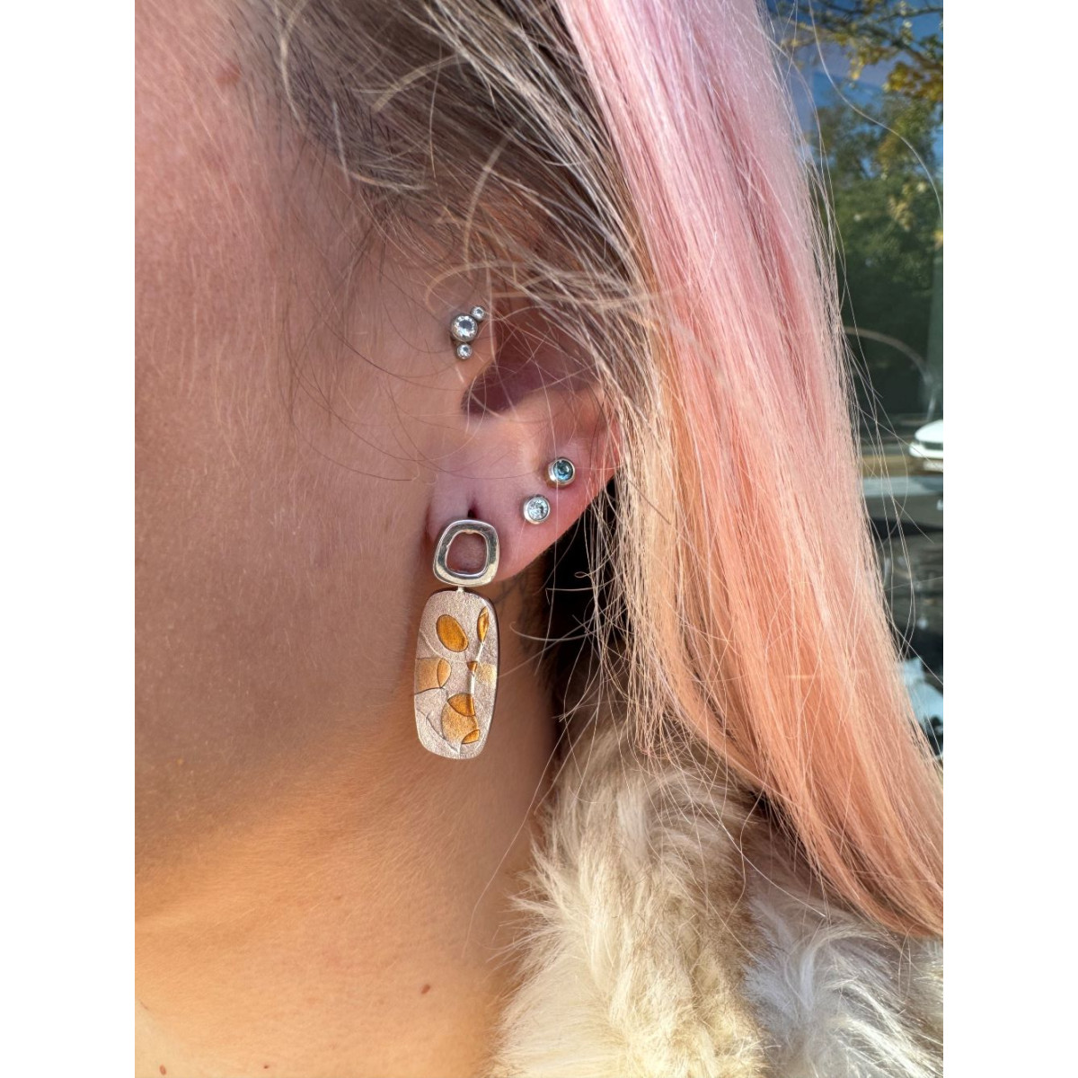 Pendientes Plata Coral y Amatista