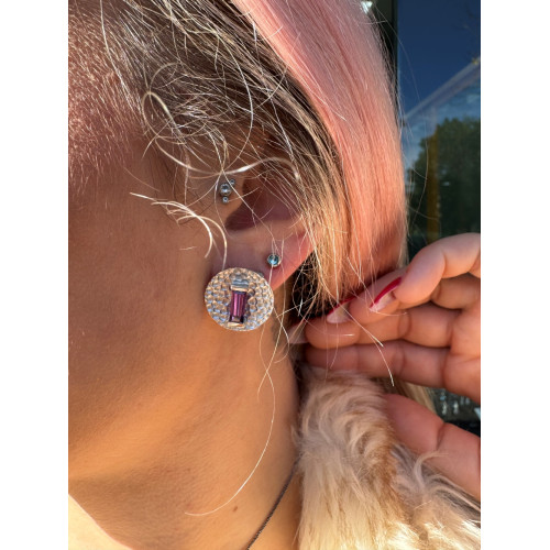 PENDIENTES PLATA Y PIEDRA FINA